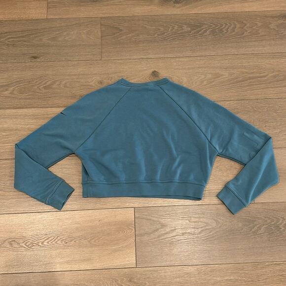 NIKE Blue Dri-Fit Crew Neck Puffy Imprinted Just Do It Pullover Sweatshirt Sz XS - Picture 2 of 10